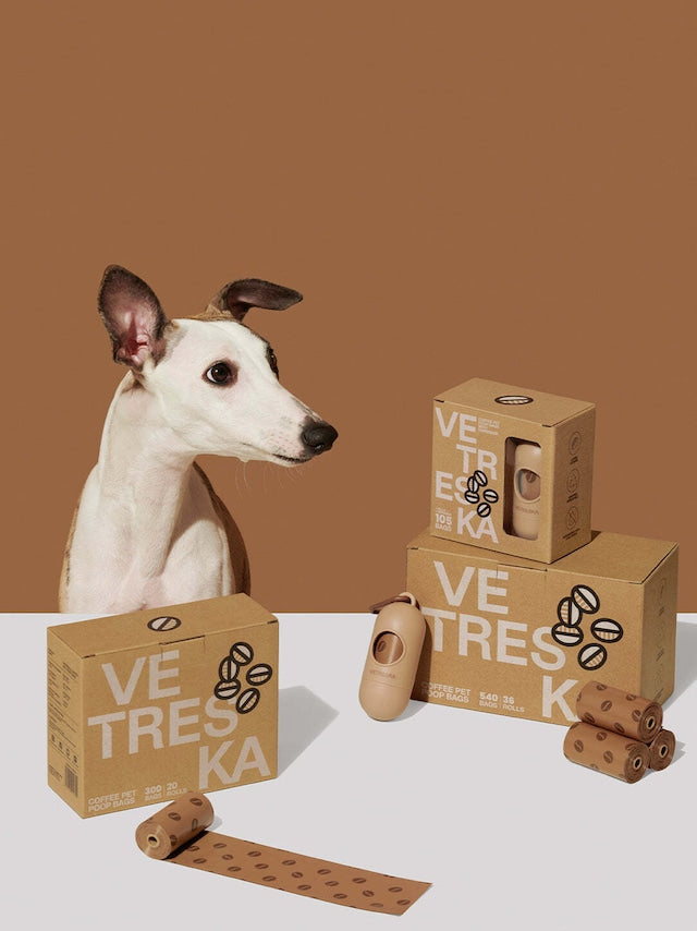 VETRESKA COFFEE PET POOP BAGS 20 ROLLS