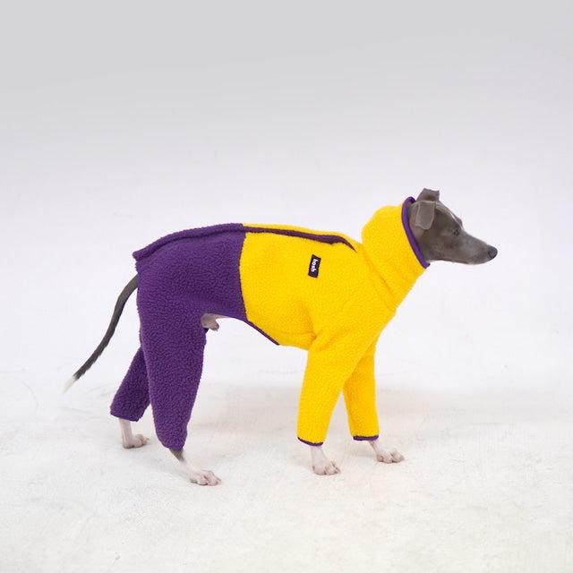 hosh Mars Half Fleece Jumper Yellow/Purple