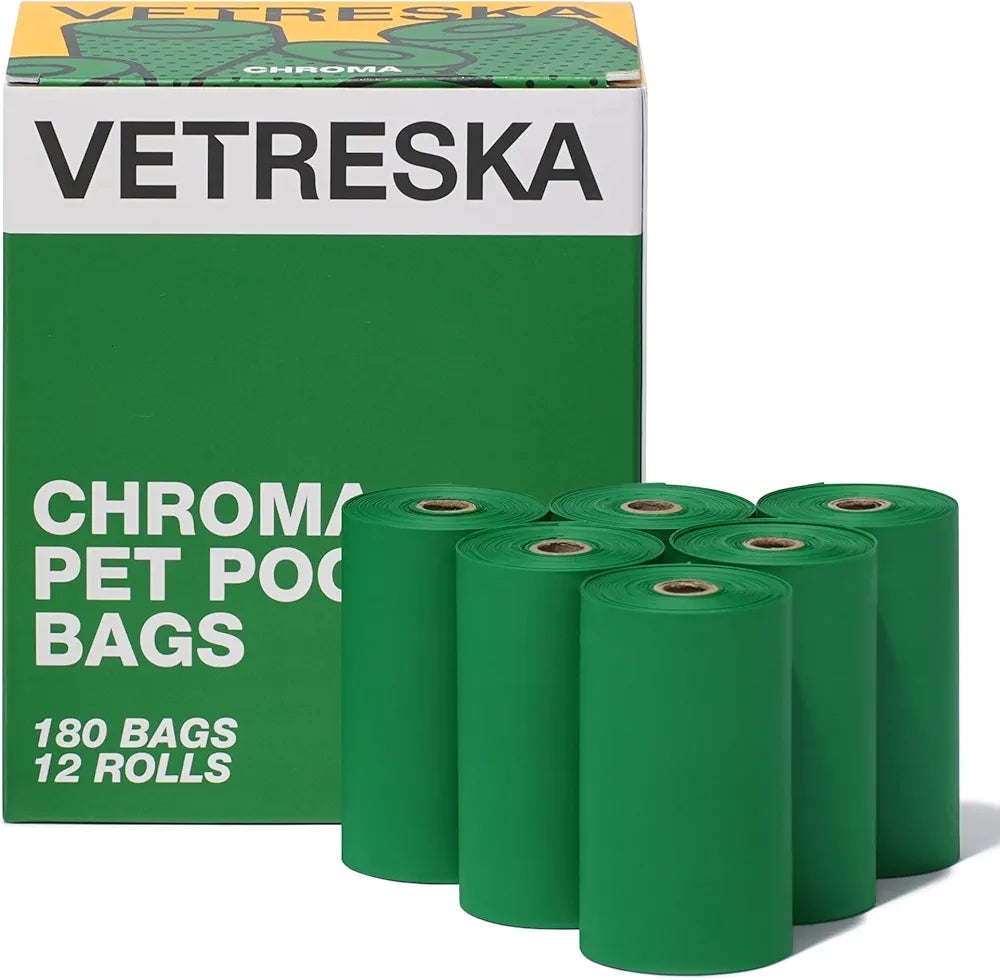 VETRESKA CHROMA PET POOP BAGS 12 ROLLS