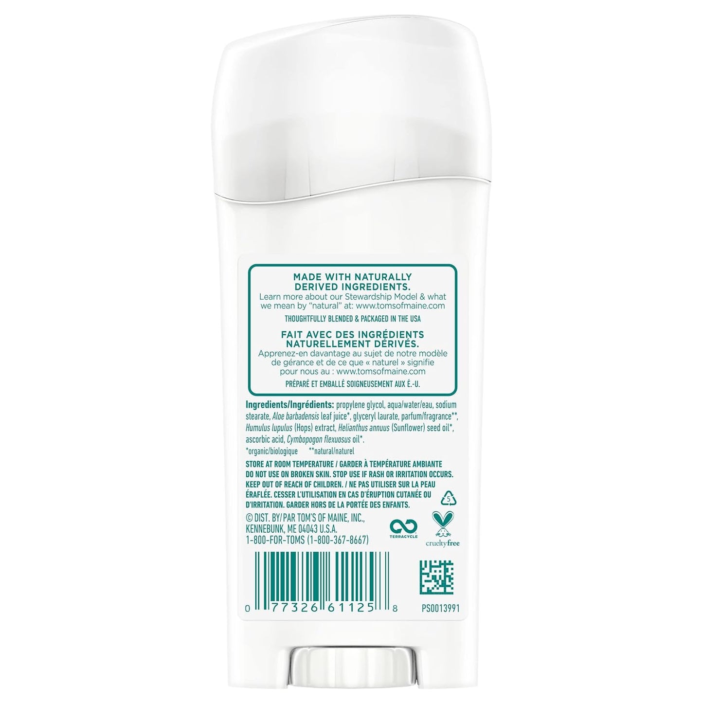 TOM'S OF MAINE LONG LASTING DEODORANT WILD LAVENDER 2.25OZ