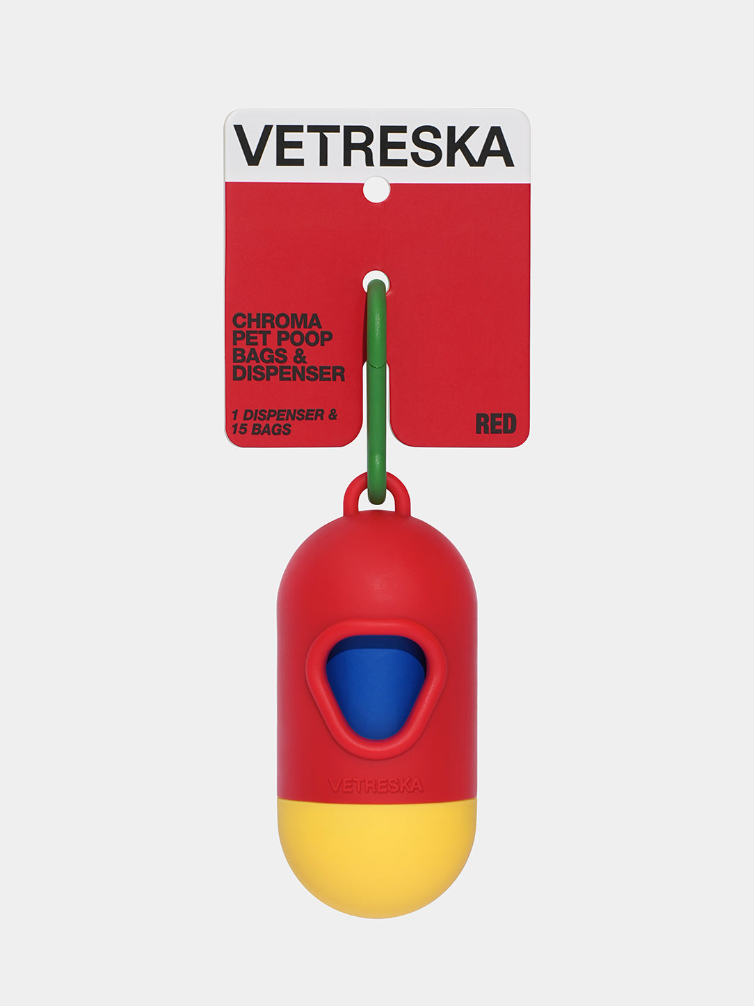 VETRESKA CHROMA PET POOP BAGS SET RED