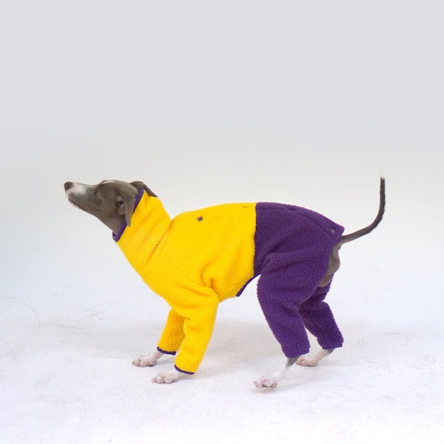 hosh Mars Half Fleece Jumper Yellow/Purple