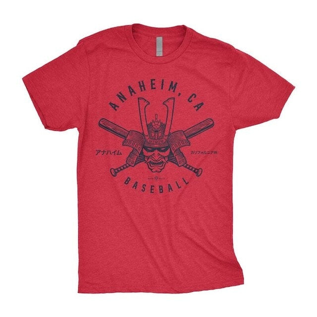 MLBPA Official Anaheim Samurai Helmet T-Shirt Roto Wear