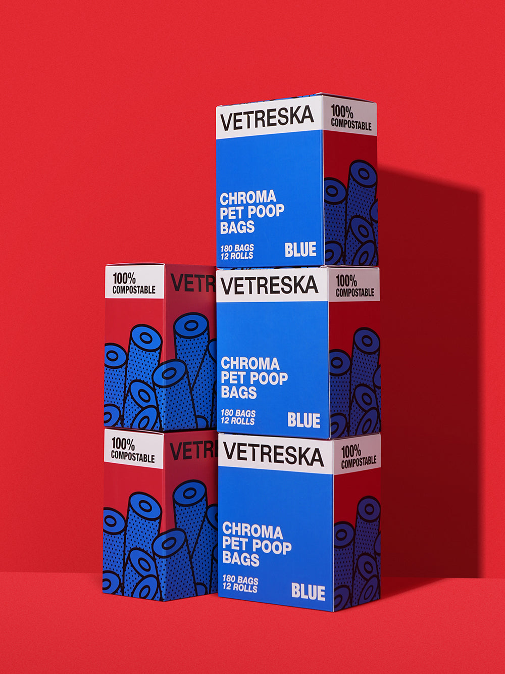 VETRESKA CHROMA PET POOP BAGS 12 ROLLS