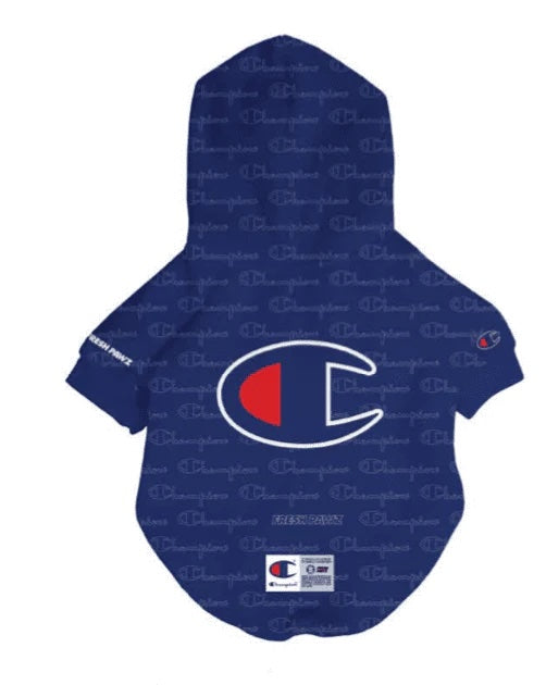 CHAMPION X FRESH PAWZ LOGO REPEAT HOODIE NAVY