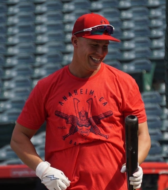 MLBPA Official Anaheim Samurai Helmet T-Shirt Roto Wear