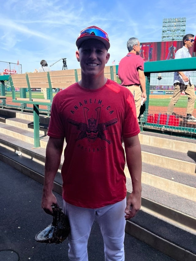 MLBPA Official Anaheim Samurai Helmet T-Shirt Roto Wear