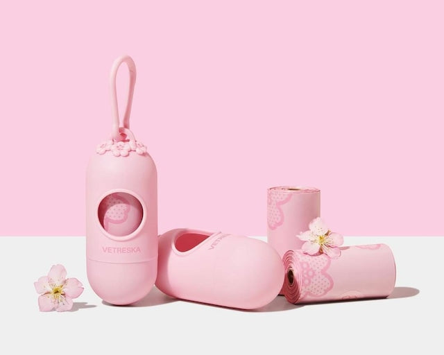 VETRESKA CHERRY BLOSSOM PET POOP BAGS SET