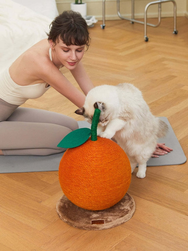 VETRESKA TANGERINE CAT SCRATCHING BALL