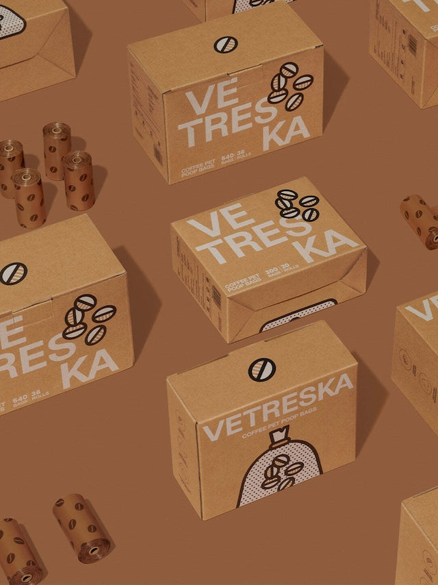 VETRESKA COFFEE PET POOP BAGS 20 ROLLS