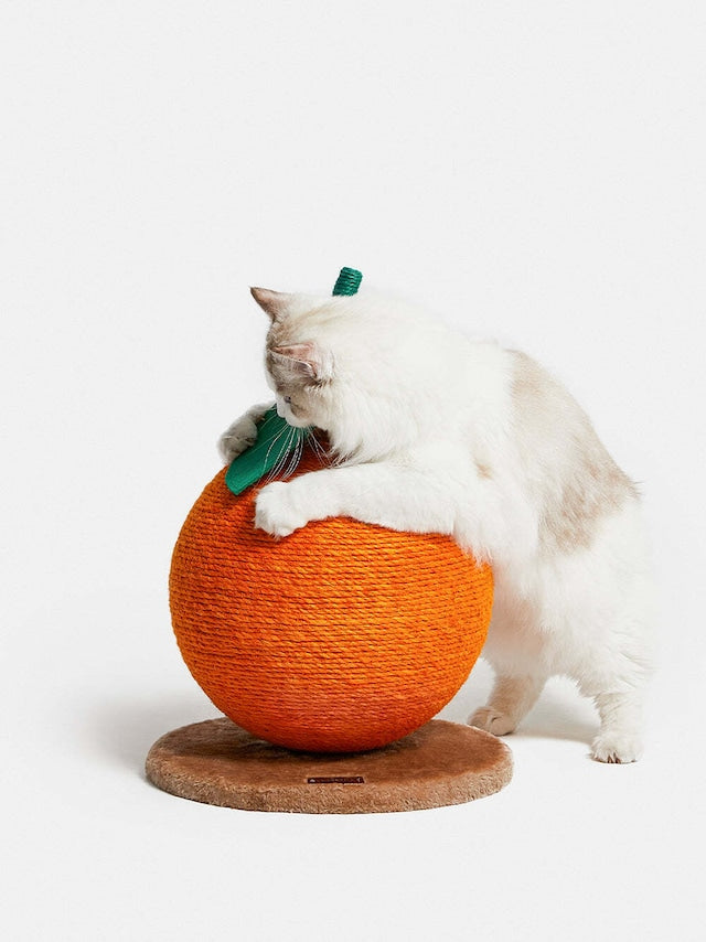 VETRESKA TANGERINE CAT SCRATCHING BALL