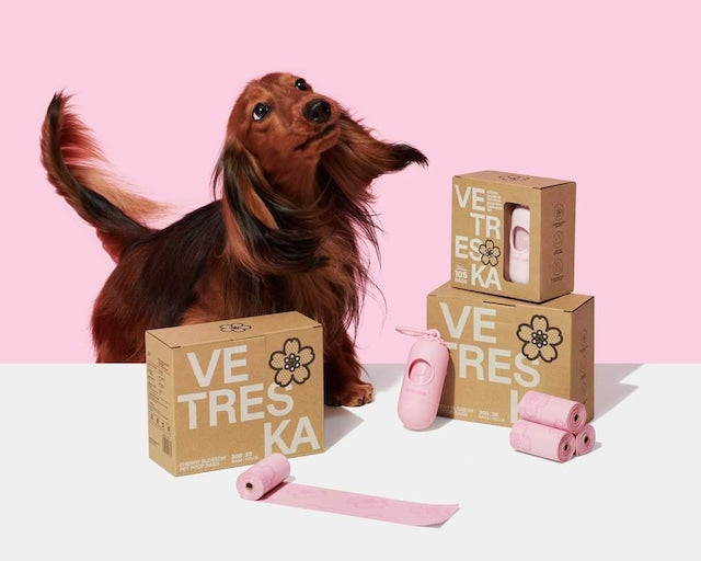 VETRESKA CHERRY BLOSSOM PET POOP BAGS SET
