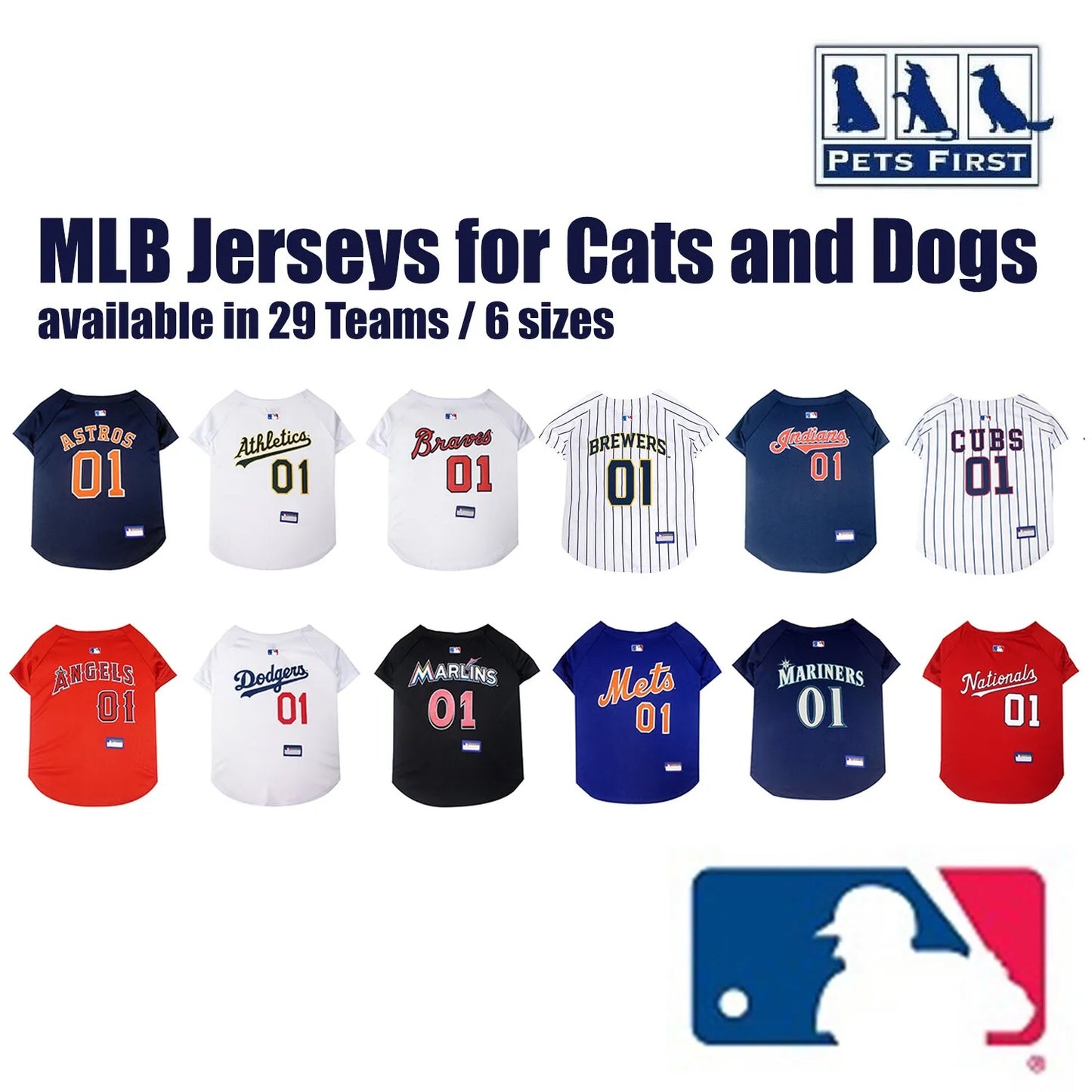 MLB Licensed Team Logo A-N Dog&Cat Mesh Jersey