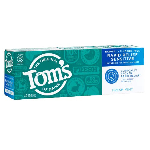 TOM'S OF MAINE FLUORIDE-FREE RAPID RELIEF SENSITIVE TOOTHPASTE 4OZ