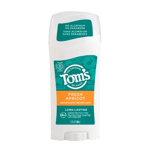 TOM'S OF MAINE LONG LASTING DEODORANT FRESH APRICOT 2.25OZ