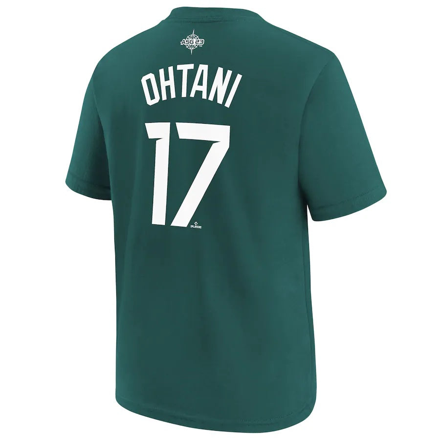 2023 SHOHEI OHTANI AMERICAN LEAGUE MLB ALL-STAR GAME NAME&NUMBER T-SHIRT YOUTH TEAL