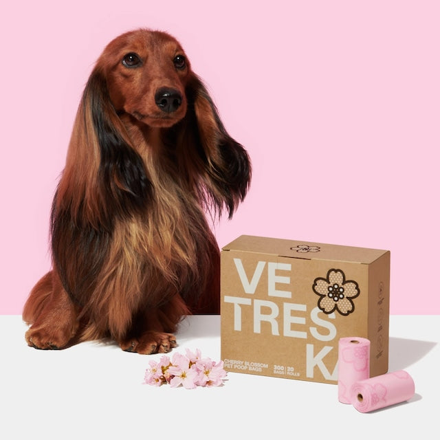 VETRESKA CHERRY BLOSSOM PET POOP BAGS 20 ROLLS
