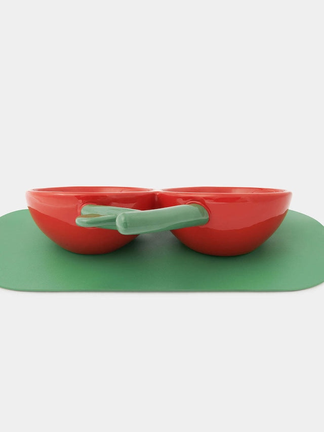 VETRESKA CHERRY CERAMIC PET BOWL