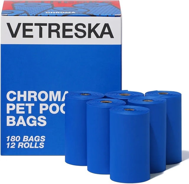 VETRESKA CHROMA PET POOP BAGS 12 ROLLS
