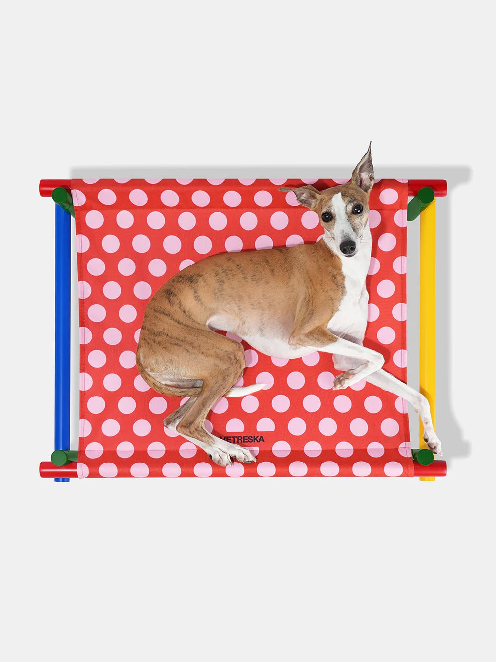 VETRESKA CHROMA ELEVATED PET BED -RED