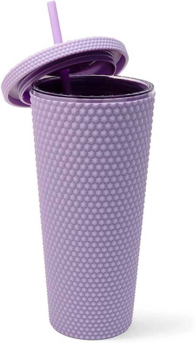 WEST&FIFTH Matte Studded Tumbler with Lid & Straw
