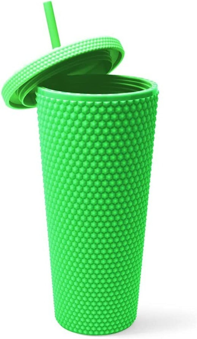 WEST&FIFTH Matte Studded Tumbler with Lid & Straw