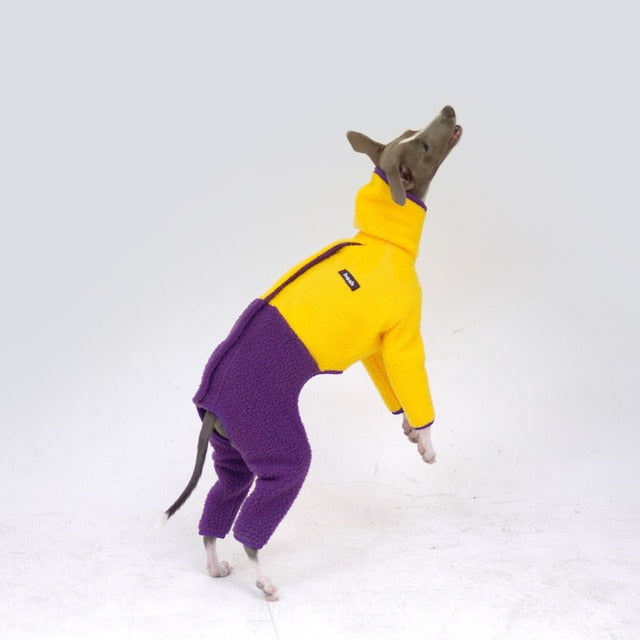 hosh Mars Half Fleece Jumper Yellow/Purple