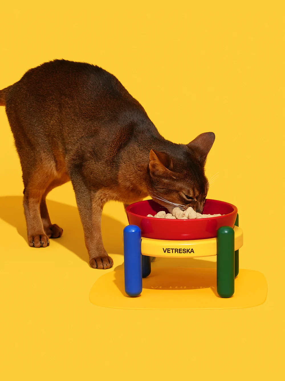 VETRESKA CHROMA PET BOWL & MAT SET