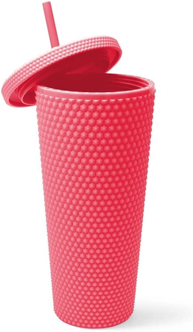 WEST&FIFTH Matte Studded Tumbler with Lid & Straw