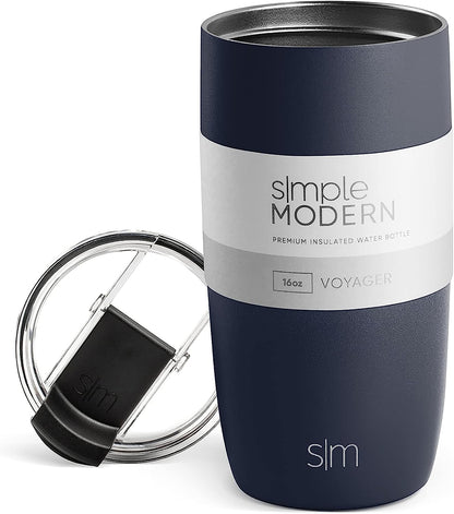 Simple Modern Voyager Travel Mug with Clear Flip Lid & Straw - 16oz