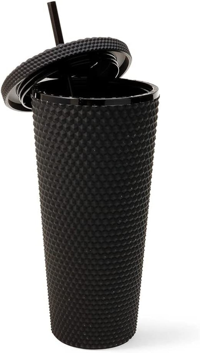 WEST&FIFTH Matte Studded Tumbler with Lid & Straw