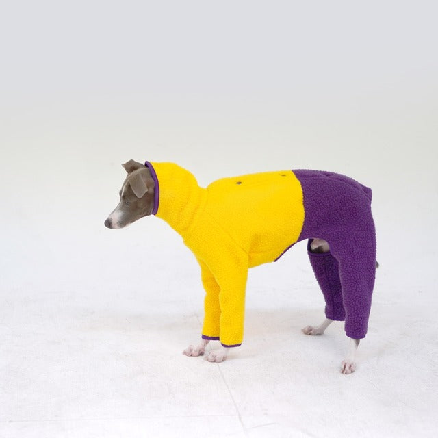 hosh Mars Half Fleece Jumper Yellow/Purple