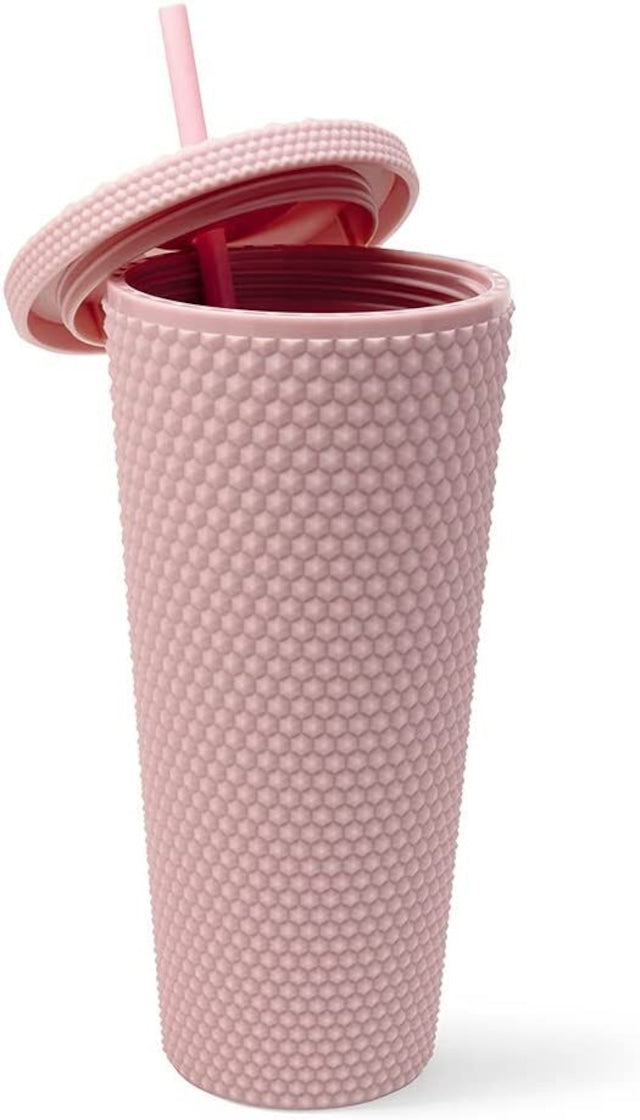 WEST&FIFTH Matte Studded Tumbler with Lid & Straw