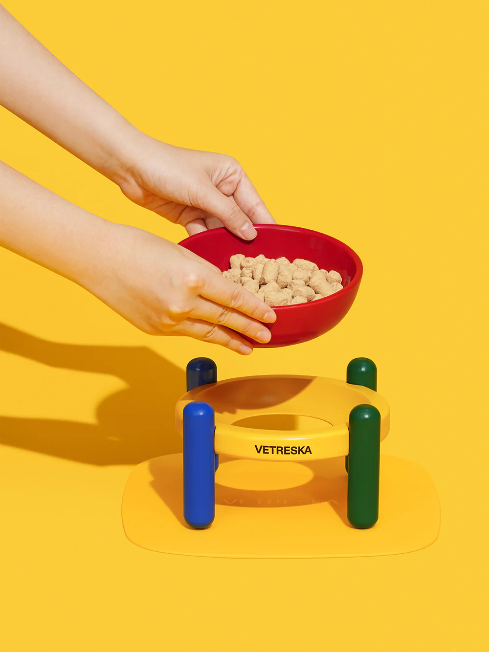 VETRESKA CHROMA PET BOWL & MAT SET