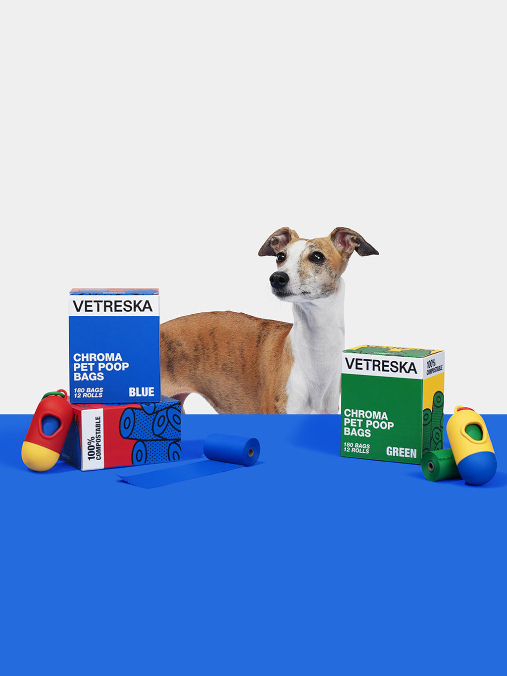VETRESKA CHROMA PET POOP BAGS SET RED