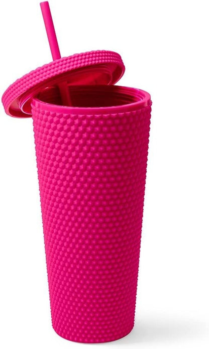 WEST&FIFTH Matte Studded Tumbler with Lid & Straw