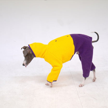 hosh Mars Half Fleece Jumper Yellow/Purple