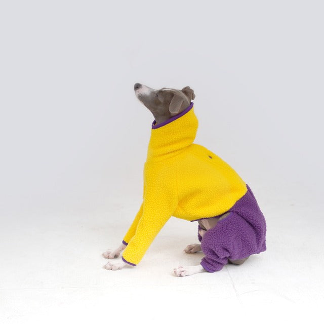 hosh Mars Half Fleece Jumper Yellow/Purple