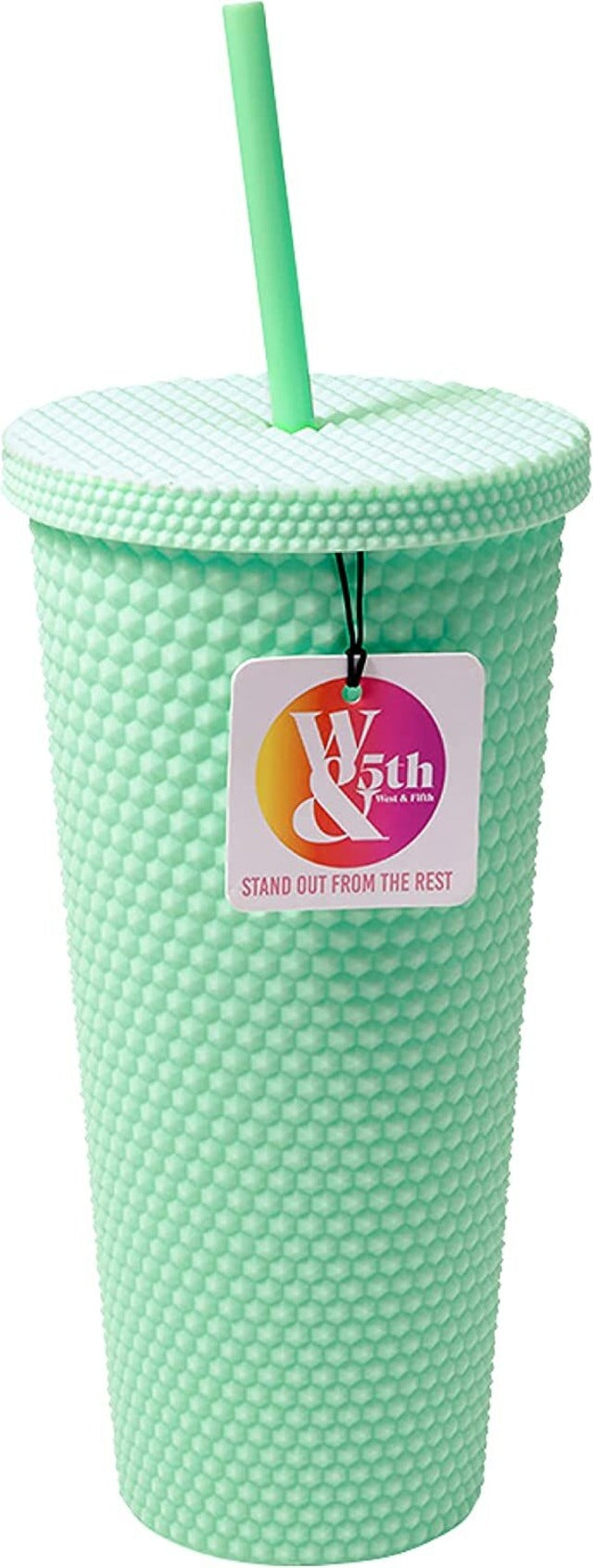 WEST&FIFTH Matte Studded Tumbler with Lid & Straw