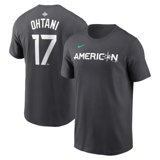2023 SHOHEI OHTANI AMERICAN LEAGUE MLB ALL-STAR GAME NAME&NUMBER T-SHIRT ANTHRACITE