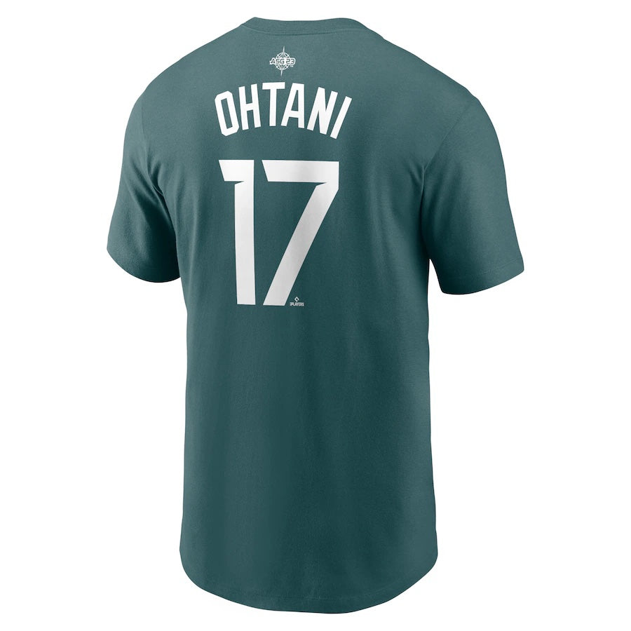 2023 SHOHEI OHTANI AMERICAN LEAGUE MLB ALL-STAR GAME NAME&NUMBER T-SHIRT TEAL
